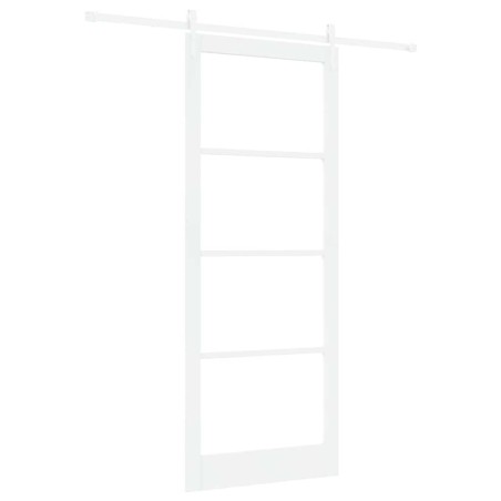Porta Scorrevole vidaXL con Set di Ferramenta Bianca 93x232 cm Legno Massello Pino