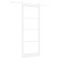 Porta Scorrevole vidaXL con Set di Ferramenta Bianca 93x232 cm Legno Massello Pino