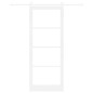 Porta Scorrevole vidaXL con Set di Ferramenta Bianca 93x232 cm Legno Massello Pino