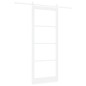 Porta Scorrevole vidaXL con Set di Ferramenta Bianca 93x232 cm Legno Massello Pino