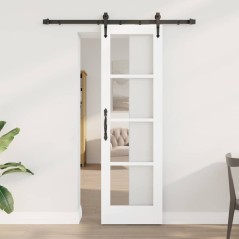 Porta Scorrevole vidaXL con Set di Ferramenta "ORKDAL" Bianco 61x198.5 cm