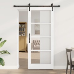 Porta scorrevole vidaXL con set di ferramenta 'ORKDAL'Bianca 83x202 cm
