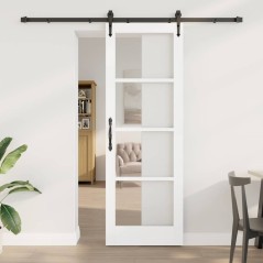 Porta Scorrevole vidaXL con Set di Ferri 'ORKDAL'Bianco 73.5x211 cm