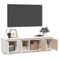Mobile Porta TV Bianco 156x37x45 cm in Legno Massello di Pino Mobile Porta TV Bianco 156x37x45 cm in Legno Massello di Pino