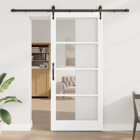 vidaXL Porta Scorrevole con Set di Ferramenta "ORKDAL" Bianca 93x211 cm