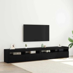 vidaXL Set di 2 Mobili TV con Luci LED in Rovere Nero Legno Ingegnerizzato