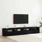 vidaXL Set di 2 Mobili TV con Luci LED in Rovere Nero Legno Ingegnerizzato vidaXL Set di 2 Mobili TV con Luci LED in Rovere Nero Legno Ingegnerizzato