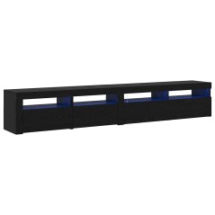 vidaXL Set di 2 Mobili TV con Luci LED in Rovere Nero Legno Ingegnerizzato