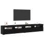 vidaXL Set di 2 Mobili TV con Luci LED in Rovere Nero Legno Ingegnerizzato vidaXL Set di 2 Mobili TV con Luci LED in Rovere Nero Legno Ingegnerizzato