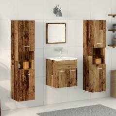 vidaXL Set di mobili per bagno 4 pezzi - Legno antico in legno ingegnerizzato