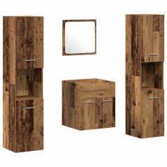 vidaXL Set di mobili per bagno 4 pezzi - Legno antico in legno ingegnerizzato