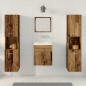 vidaXL Set di mobili per bagno 4 pezzi - Legno antico in legno ingegnerizzato vidaXL Set di mobili per bagno 4 pezzi - Legno antico in legno ingegnerizzato