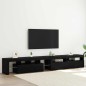 vidaXL Mobili TV 3 pz con luci LED in rovere nero e legno ingegnerizzato vidaXL Mobili TV 3 pz con luci LED in rovere nero e legno ingegnerizzato