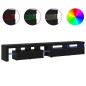 vidaXL Mobili TV 3 pz con luci LED in rovere nero e legno ingegnerizzato vidaXL Mobili TV 3 pz con luci LED in rovere nero e legno ingegnerizzato