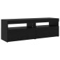 vidaXL Mobili TV 3 pz con luci LED in rovere nero e legno ingegnerizzato vidaXL Mobili TV 3 pz con luci LED in rovere nero e legno ingegnerizzato