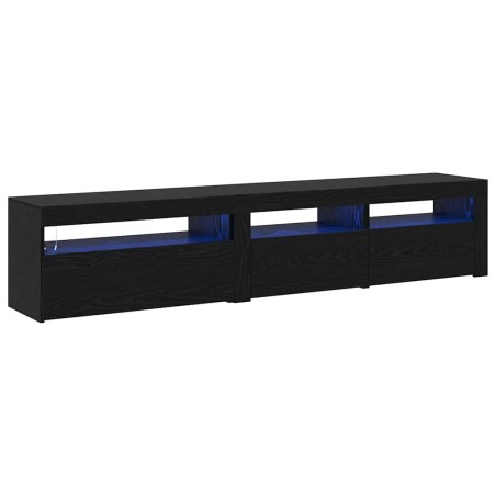 vidaXL Mobiletti TV 2 pcs con luci LED in rovere nero e legno ingegnerizzato