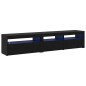 vidaXL Mobiletti TV 2 pcs con luci LED in rovere nero e legno ingegnerizzato vidaXL Mobiletti TV 2 pcs con luci LED in rovere nero e legno ingegnerizzato