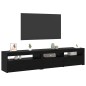 vidaXL Mobiletti TV 2 pcs con luci LED in rovere nero e legno ingegnerizzato vidaXL Mobiletti TV 2 pcs con luci LED in rovere nero e legno ingegnerizzato