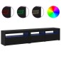 vidaXL Mobiletti TV 2 pcs con luci LED in rovere nero e legno ingegnerizzato vidaXL Mobiletti TV 2 pcs con luci LED in rovere nero e legno ingegnerizzato