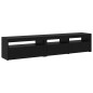 vidaXL Mobiletti TV 2 pcs con luci LED in rovere nero e legno ingegnerizzato vidaXL Mobiletti TV 2 pcs con luci LED in rovere nero e legno ingegnerizzato