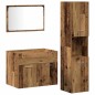 vidaXL Set Mobili Bagno a 3 Pezzi in Legno Antico vidaXL Set Mobili Bagno a 3 Pezzi in Legno Antico