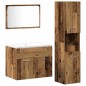vidaXL Set Mobili Bagno a 3 Pezzi in Legno Antico vidaXL Set Mobili Bagno a 3 Pezzi in Legno Antico