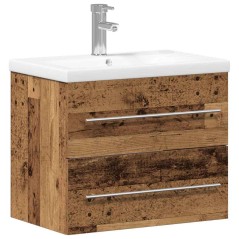vidaXL Mobile da bagno con lavabo integrato in legno antico e legno ingegnerizzato
