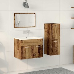 vidaXL Set Mobili Bagno in Legno Antico