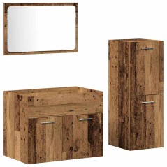 vidaXL Set Mobili Bagno in Legno Antico