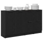 vidaXL Credenze 3 pcs Nero Rovere Legno Ingegnerizzato vidaXL Credenze 3 pcs Nero Rovere Legno Ingegnerizzato