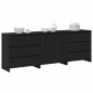 vidaXL Set di 3 Sideboard in Legno Ingegnerizzato Nero