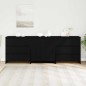 vidaXL Set di 3 Sideboard in Legno Ingegnerizzato Nero
