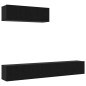 vidaXL Set Mobile TV 3 Pezzi Montato a Parete Rovere Nero Legno Ingenerizzato