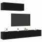 vidaXL Set Mobile TV 3 Pezzi Montato a Parete Rovere Nero Legno Ingenerizzato