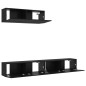 vidaXL Set Mobile TV 3 Pezzi Montato a Parete Rovere Nero Legno Ingenerizzato