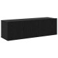 vidaXL Set Mobile TV 3 Pezzi Montato a Parete Rovere Nero Legno Ingenerizzato