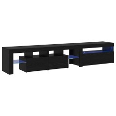 Armadi TV vidaXL 2 pz con luci LED Quercia Nera Legno Ingegnerizzato
