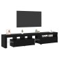 Armadi TV vidaXL 2 pz con luci LED Quercia Nera Legno Ingegnerizzato Armadi TV vidaXL 2 pz con luci LED Quercia Nera Legno Ingegnerizzato