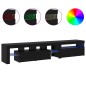 Armadi TV vidaXL 2 pz con luci LED Quercia Nera Legno Ingegnerizzato Armadi TV vidaXL 2 pz con luci LED Quercia Nera Legno Ingegnerizzato
