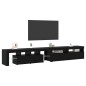 Mobile TV vidaXL 2 pz con luci LED legno ingegnerizzato rovere nero Mobile TV vidaXL 2 pz con luci LED legno ingegnerizzato rovere nero