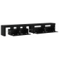 Mobile TV vidaXL 2 pz con luci LED legno ingegnerizzato rovere nero Mobile TV vidaXL 2 pz con luci LED legno ingegnerizzato rovere nero