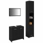vidaXL Set di mobili da bagno in 3 pezzi Rovere Nero Legno Ingegnerizzato vidaXL Set di mobili da bagno in 3 pezzi Rovere Nero Legno Ingegnerizzato