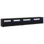 Set di mobili TV 3 pezzi vidaXL con luci LED in rovere nero legno ingegnerizzato Set di mobili TV 3 pezzi vidaXL con luci LED in rovere nero legno ingegnerizzato