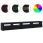 Set di mobili TV 3 pezzi vidaXL con luci LED in rovere nero legno ingegnerizzato Set di mobili TV 3 pezzi vidaXL con luci LED in rovere nero legno ingegnerizzato