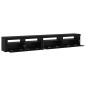 Set di mobili TV 3 pezzi vidaXL con luci LED in rovere nero legno ingegnerizzato Set di mobili TV 3 pezzi vidaXL con luci LED in rovere nero legno ingegnerizzato