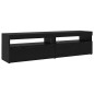 Set di mobili TV 3 pezzi vidaXL con luci LED in rovere nero legno ingegnerizzato Set di mobili TV 3 pezzi vidaXL con luci LED in rovere nero legno ingegnerizzato