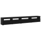 Set di mobili TV 3 pezzi vidaXL con luci LED in rovere nero legno ingegnerizzato Set di mobili TV 3 pezzi vidaXL con luci LED in rovere nero legno ingegnerizzato