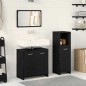 vidaXL Set mobili bagno 3 pezzi Rovere nero Legno ingegnerizzato