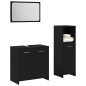 vidaXL Set mobili bagno 3 pezzi Rovere nero Legno ingegnerizzato