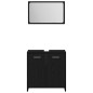 vidaXL Set mobili bagno 3 pezzi Rovere nero Legno ingegnerizzato